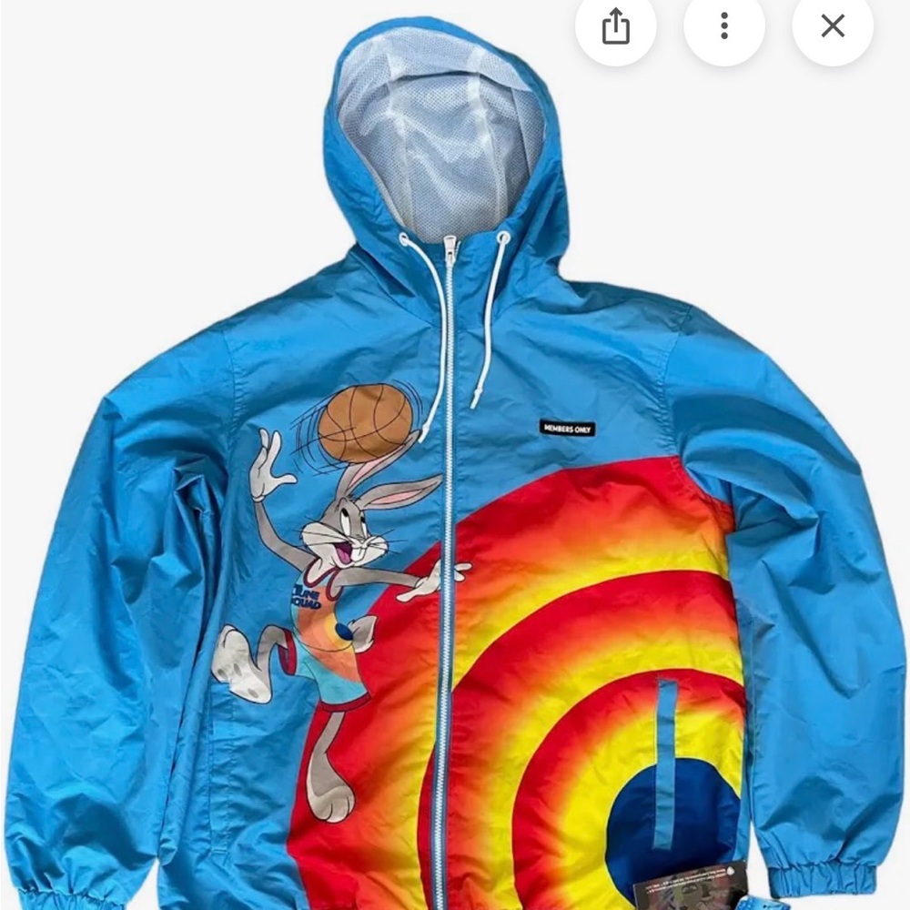 Members Only Space Jam Blue Bugs Bunny Windbreaker